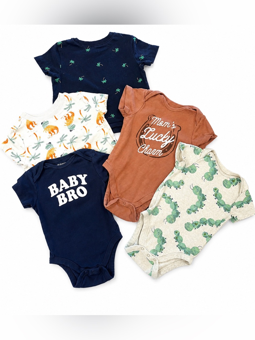 Old Navy Baby Boy Bundle 12–18 Months | 5-Piece Set | 2 T-Shirts & 3 onesies